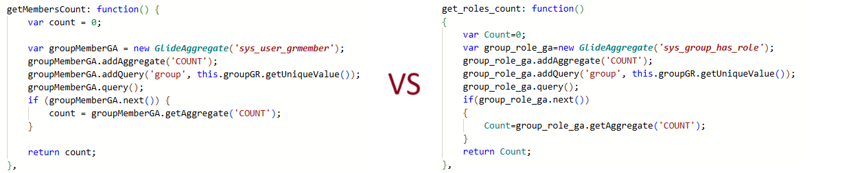 Different coding styles used for methods in the same Script Include